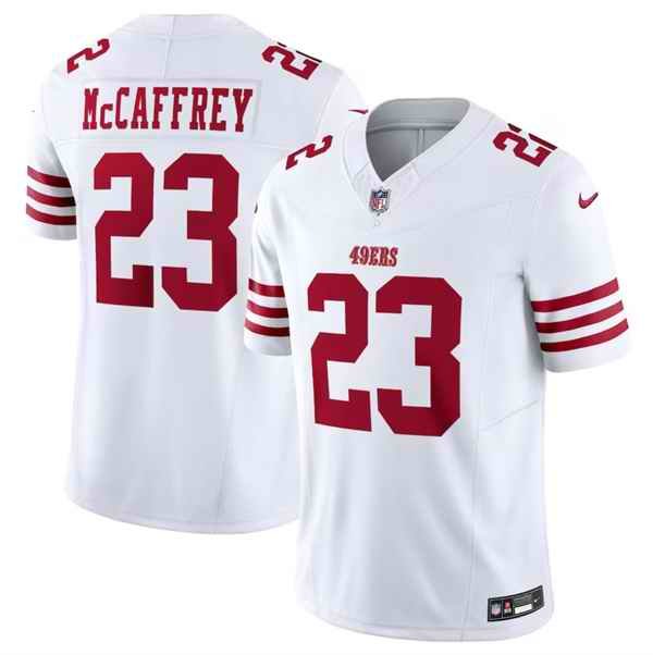 Men's San Francisco 49ers #23 Christian McCaffrey White 2023 F.U.S.E. Vapor Untouchable Limited Stitched Football Jersey