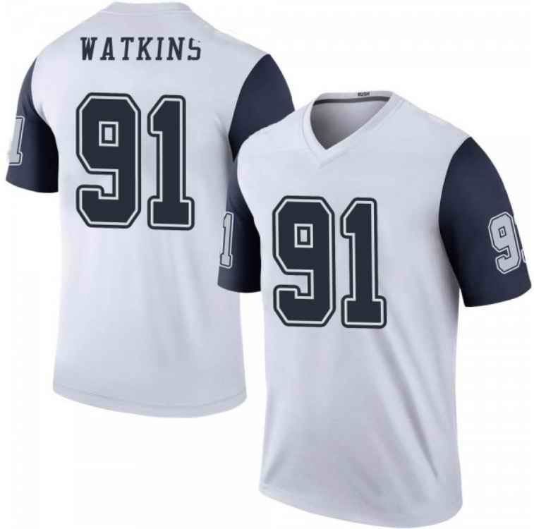 Youth Dallas Cowboys #91 Carlos Watkins White Color Rush Limited Stitched Jersey