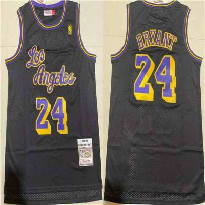 Men's Los Angeles Lakers #24 Kobe Bryant Black Throwback basketball Jersey