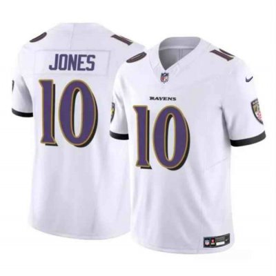 Men's Baltimore Ravens #10 Emory Jones White 2023 F.U.S.E Vapor Limited Football Jersey