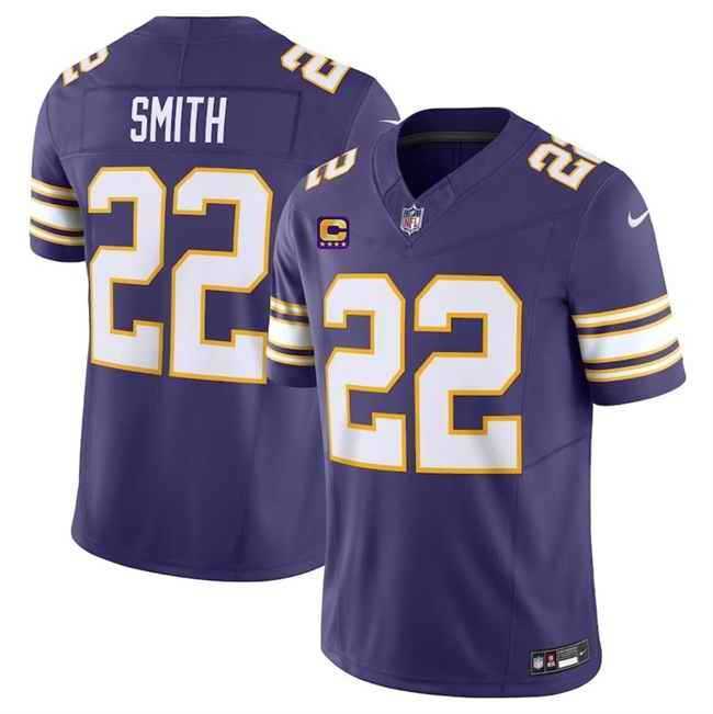 Men's Minnesota Vikings #22 Harrison Smith Purple 2024 F.U.S.E. Throwback With 4-Star C Patch Vapor Untouchable Limited Stitched Jersey