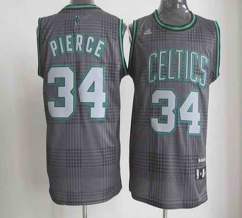 Celtics #34 Paul Pierce Black Rhythm Fashion Embroidered NBA Jersey