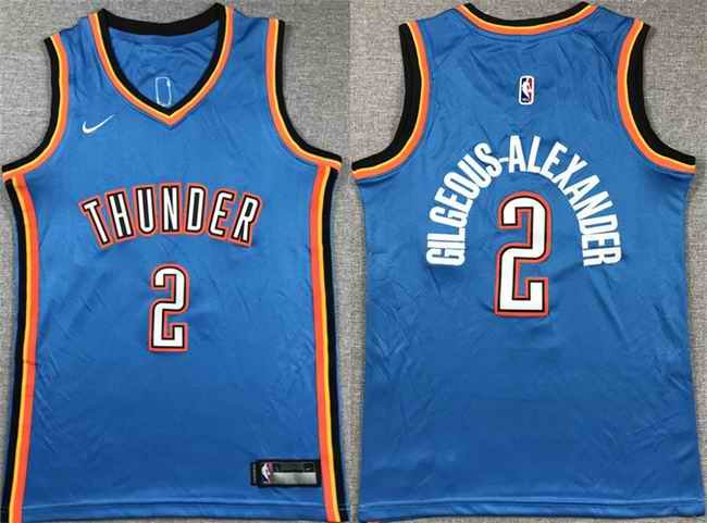 Youth Oklahoma City Thunder #2 Shai Gilgeous-Alexander Blue Stitched Basketball  Jersey