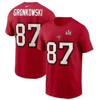 Men's Tampa Bay Buccaneers #87 Rob Gronkowski Red Super Bowl LV  NFL T-Shirt