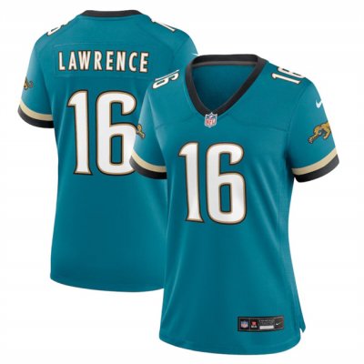 Women's Jacksonville Jaguars #16 Trevor Lawrence Teal 2024 Prowler Throwback Vapor Limited Stitched Football Jersey(Run Small)