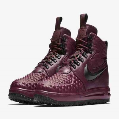 Men's Air Force 1 Duck Boot Burgandy Shoes 053