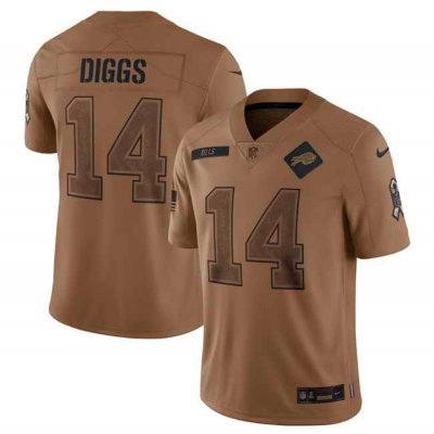 Men's Buffalo Bills #14 Stefon Diggs 2023 Brown Salute To Service Limited Stitched Jersey