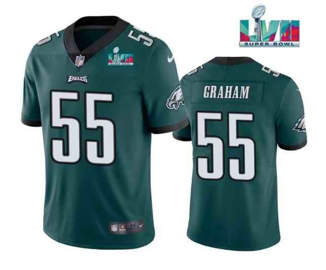 Youth Philadelphia Eagles #55 Brandon Graham Green Super Bowl LVII Patch Vapor Untouchable Limited Stitched Football Jersey