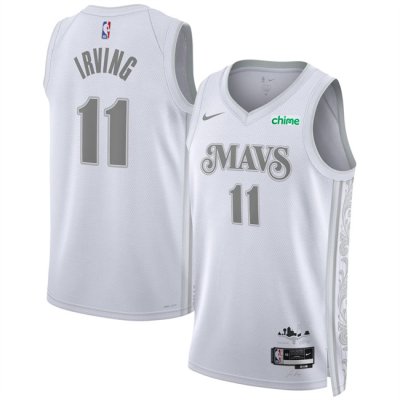 Men's Dallas Mavericks #11 Kyrie Irving White 2024/25 City Edition Stitched Basketball Jersey