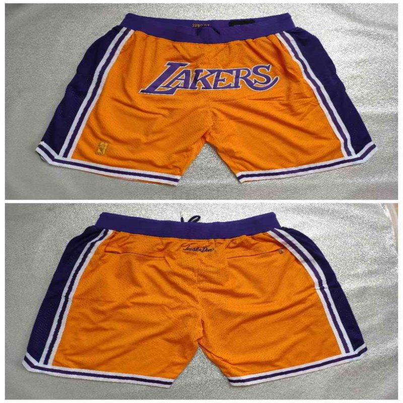 Men's Los Angeles Lakers Yellow Shorts (Run Small)