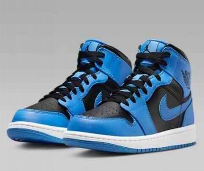 Women's Running Weapon Air Jordan 1 High Top Blue/Black Shoes 0338