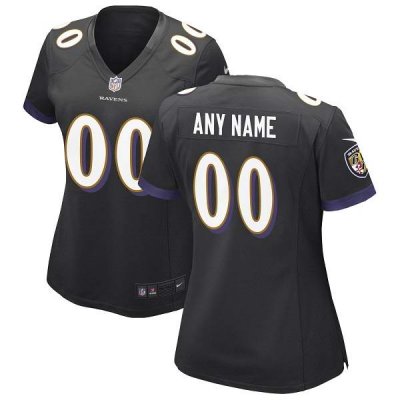 Women's Baltimore Ravens Customized Black Elite Stitched Jersey(Run Small'