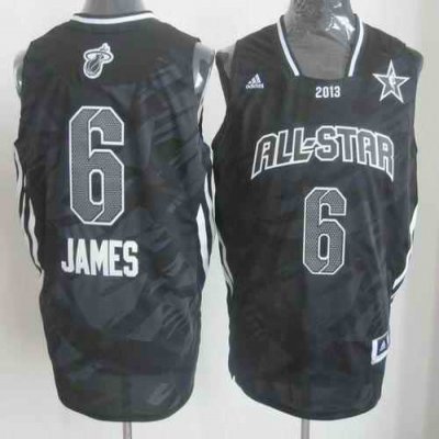 Heat #6 LeBron James Black 2013 All Star Fashion Stitched NBA Jersey