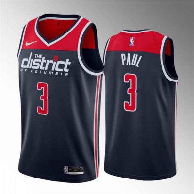 Men's Washington Wizards #3 Chris Paul Navy Statement Edition Stitched Jersey