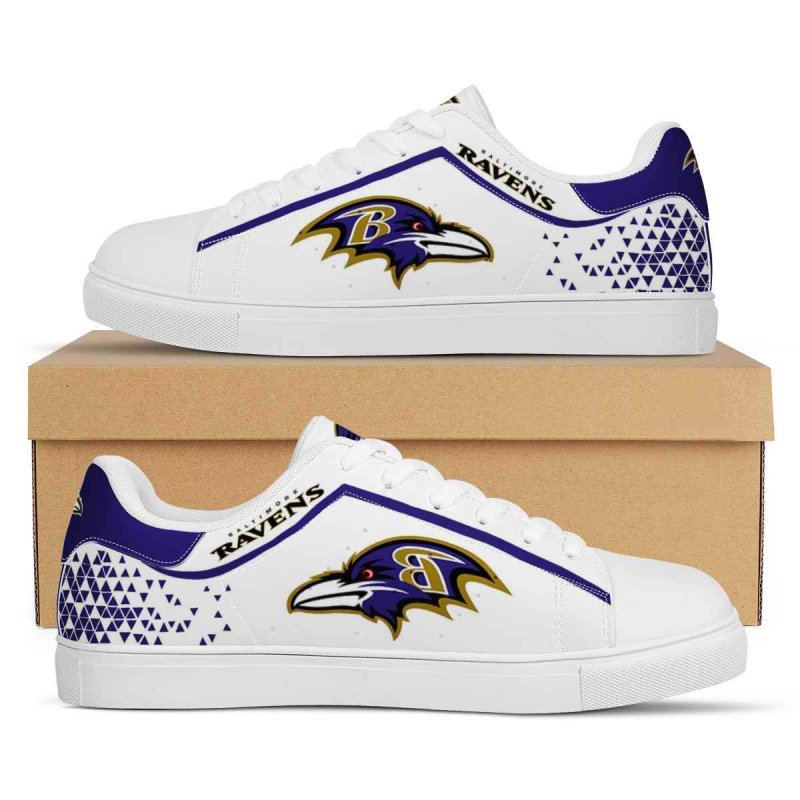 Women's Baltimore Ravens Low Top Leather Sneakers 002