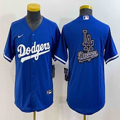 Women's Los Angeles Dodgers Royal Team Big Logo Stitched Jersey(Run Small)