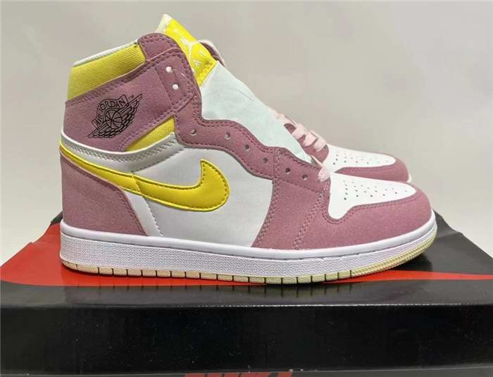 Women's Running Weapon Air Jordan 1 White/Pink Shoes 0264