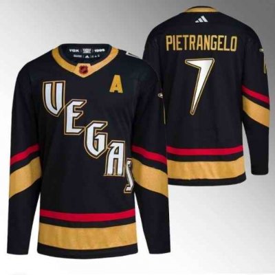 Men's Vegas Golden Knights #7 Alex Pietrangelo Black 2022-23 Reverse Retro Stitched Jersey