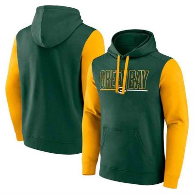 Men's Green Bay Packers Green/Gold Outline Pullover Hoodie