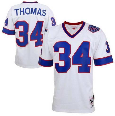 Men's Buffalo Bills Customized White Mitchell & Ness Throwback Stitched Jersey