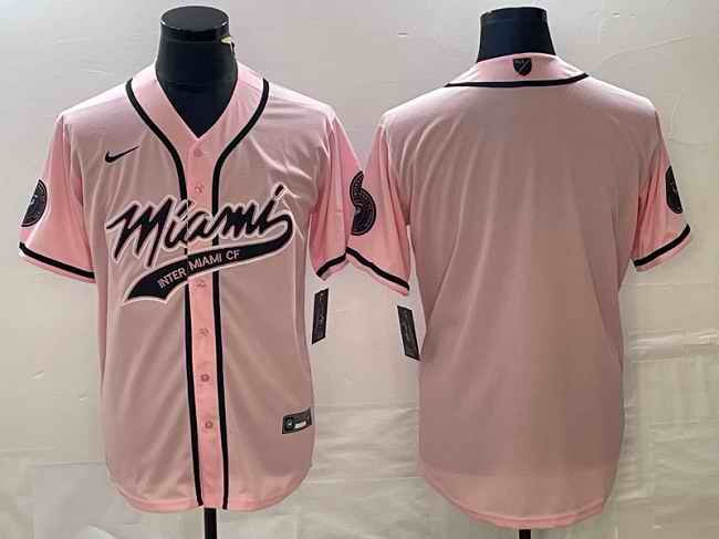 Men's Inter Miami CF Blank Pink Cool Base Stitched Jersey