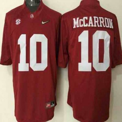 Crimson Tide #10 AJ McCarron Red Limited Stitched NCAA Jersey