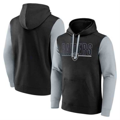 Men's Las Vegas Raiders Black/Silver Outline Pullover Hoodie