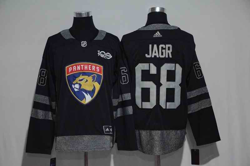 Florida Panthers #68 Jaromir Jagr Black Men's 1917-2017 100th  Anniversary Stitched NHL Jersey