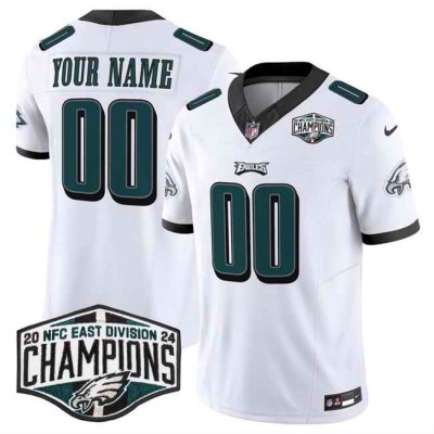 Men's Philadelphia Eagles Active Player Custom White 2024 NFC East Champions F.U.S.E. Vapor Untouchable Limited Stitched Football Jersey