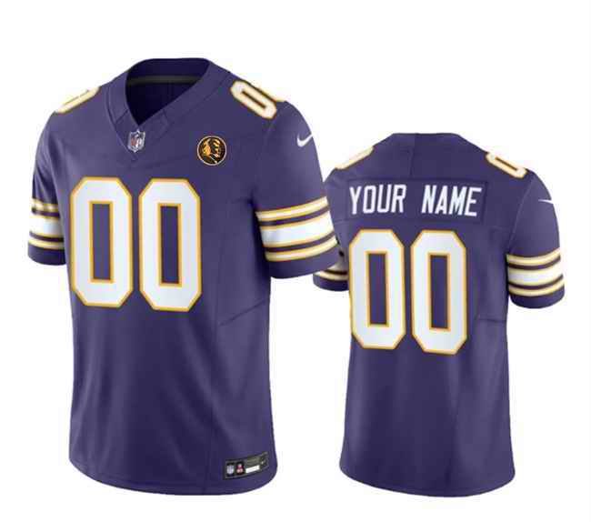 Men's Minnesota Vikings Active Player Custom Purple 2023 F.U.S.E. Throwback With John Madden Patch Vapor Limited Stitched Football Jersey