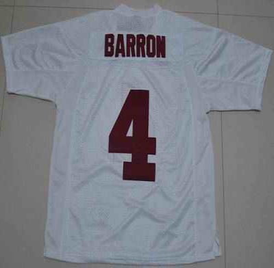 Crimson Tide #4 Mark Barron White Stitched NCAA Jersey