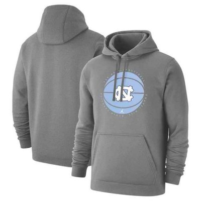 Men's North Carolina Tar Heels Grey Basketball Pullover Hoodie