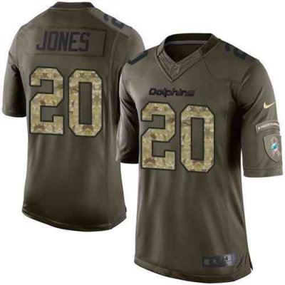 Nike Dolphins #20 Reshad Jones Green Men's Stitched NFL Limited Salute to Service Jersey