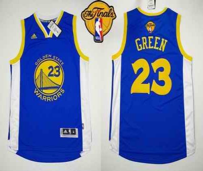 Revolution 30 Warriors #23 Draymond Green Blue The Finals Patch Stitched NBA Jersey