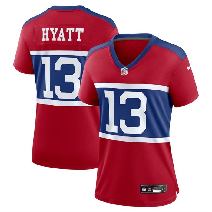 Women's New York Giants #13 Jalin Hyatt Century Red Alternate Vapor Limited Stitched Football Jersey(Run Small)