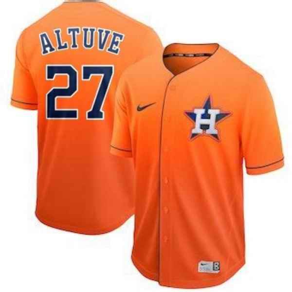 Men's Houston Astros #27 Jose Altuve Orange Cool Base  Drift Edition Stitched Jersey