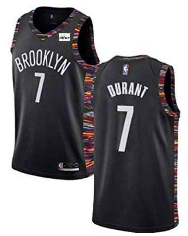 Men's Brooklyn Nets #7 Kevin Durant Black Stitched NBA Jersey