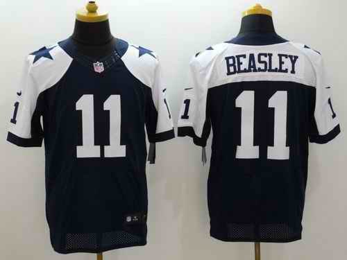 Nike Cowboys #11 Cole Beasley Navy Blue Thanksgiving Throwback Men's Stitched NFL Elite Jersey