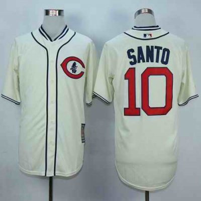 Cubs #10 Ron Santo Cream 1929 Turn Back The Clock Stitched MLB Jersey