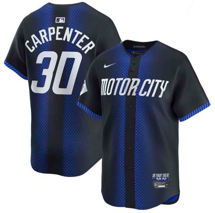 Men's Detroit Tigers #30 Kerry Carpenter 2024 Navy City Connect Cool Base Limited Stitched Jersey