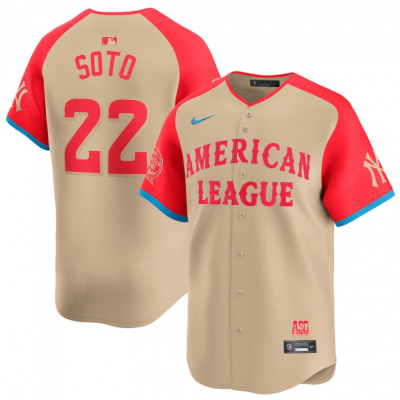 Men's American League #22 Juan Soto Cream 2024 All-Star Limited Stitched Jersey