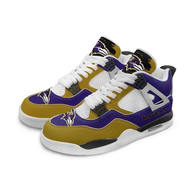 Men's Baltimore Ravens Running weapon Air Jordan 4 Shoes 003