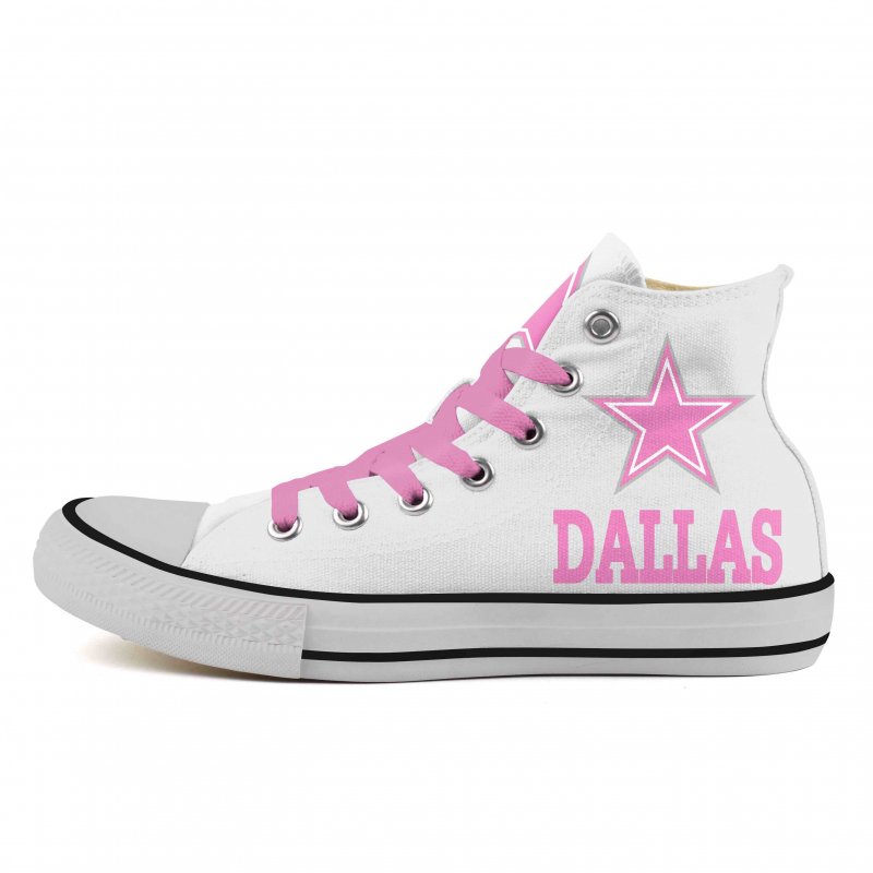 Women's NFL Dalls Cowboys Repeat Print High Top Sneakers 012