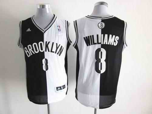 Nets #8 Deron Williams Black/White Split Fashion Stitched NBA Jersey