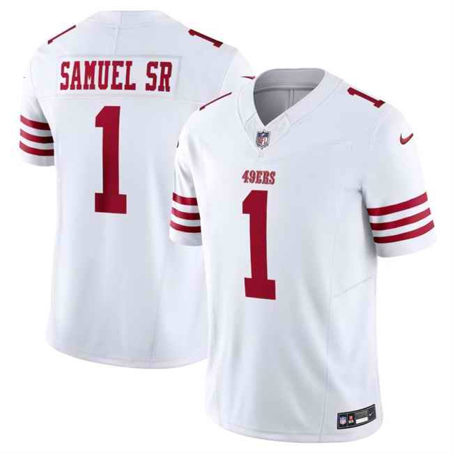 Youth San Francisco 49ers #1 Deebo Samuel Sr. White 2024 F.U.S.E. Vapor Untouchable Limited Stitched Football Jersey