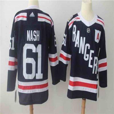 Men's Adidas New York Rangers #61 Rick Nash Navy 2018 Winter Classic Authentic Stitched NHL Jersey