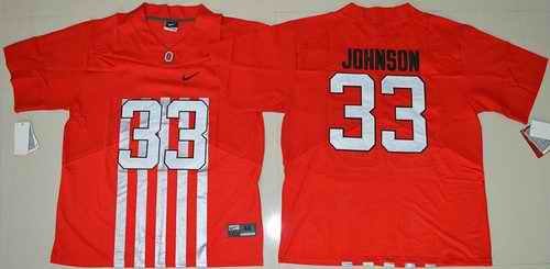 Buckeyes #33 Pete Johnson Red Alternate Elite Stitched NCAA Jersey