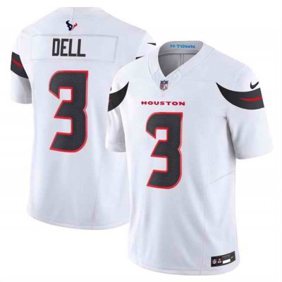 Women's Houston Texans #3 Tank Dell White 2024 F.U.S.E Vapor Stitched Jersey (Run Small)