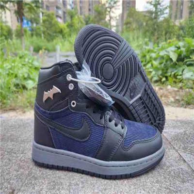 Men's Running Weapon Air Jordan 1 High Top Black/Blue Shoes 490