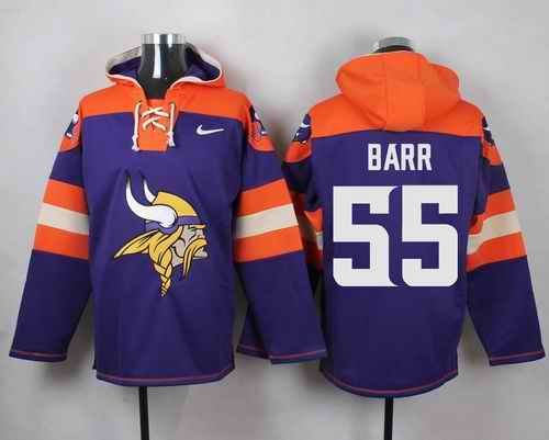 Nike Vikings #55 Anthony Barr Purple Player Pullover NFL Hoodie